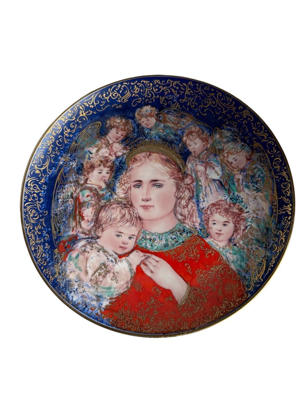 Knowles Edna Hibel Christmas Plate, 1985. The Angels’ Message. #8953D